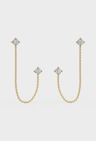 Diamond Ear Chain Studs