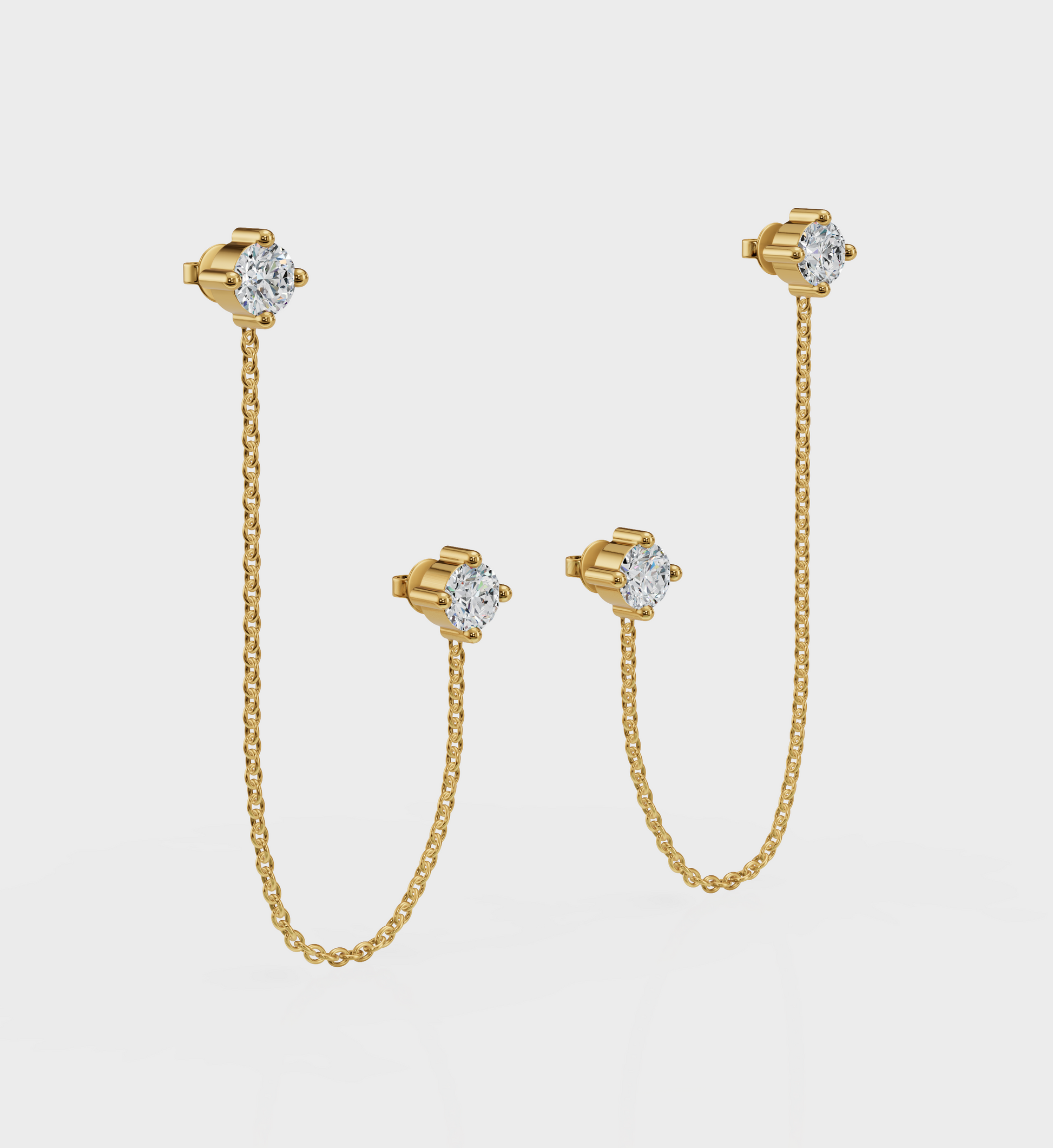 Diamond Ear Chain Studs