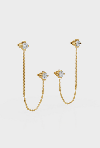 Diamond Ear Chain Studs