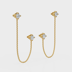 Diamond Ear Chain Studs