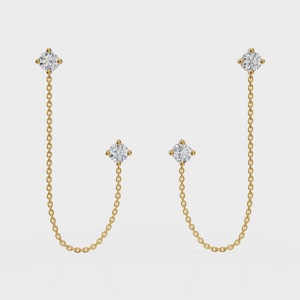 Diamond Ear Chain Studs