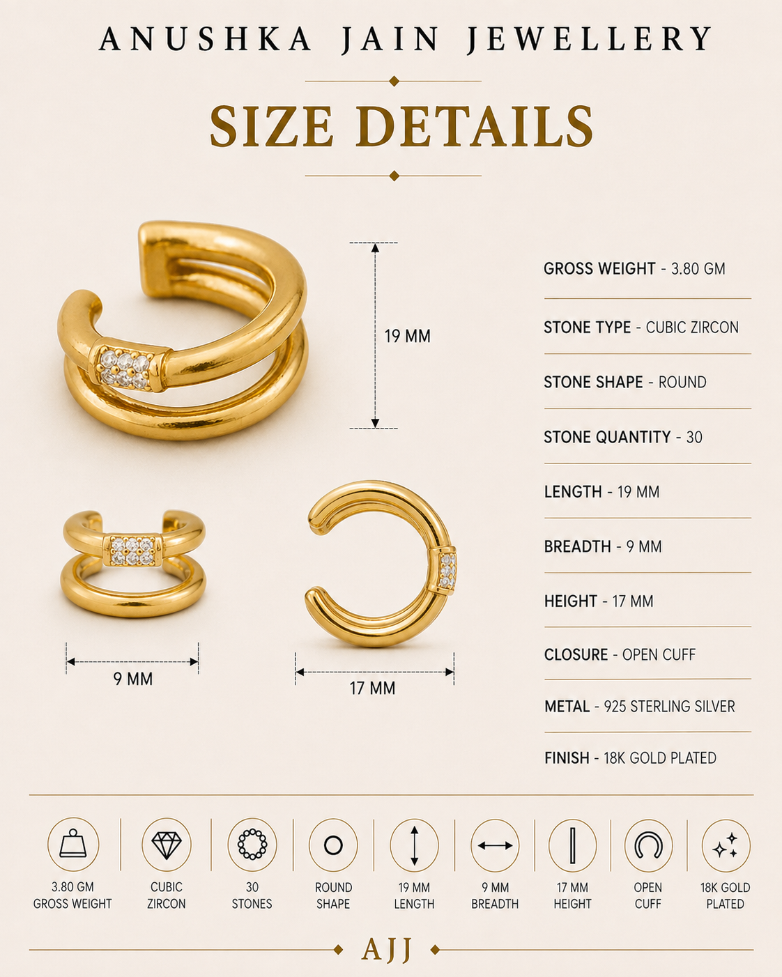 Double Row Ear Cuff