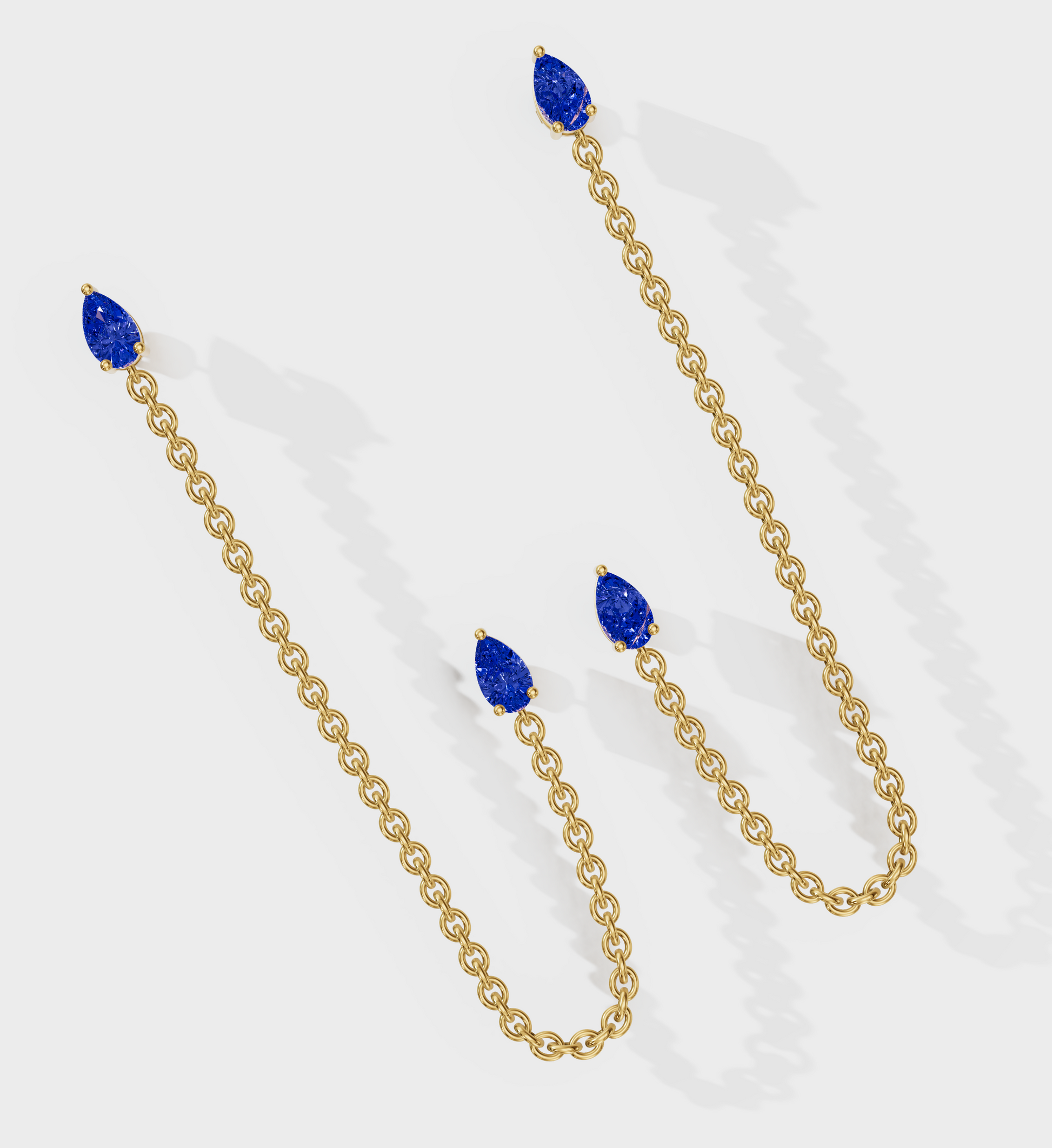 Sapphire Drop Ear Chain