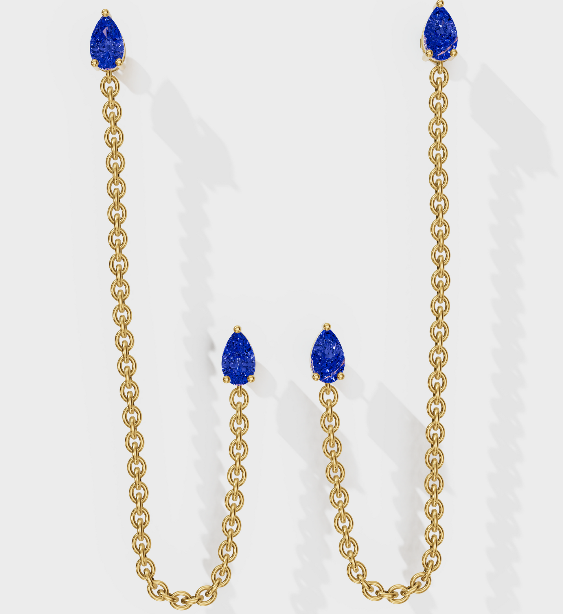 Sapphire Drop Ear Chain