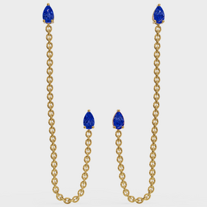 Sapphire Drop Ear Chain