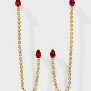 Ruby Drop Ear Chain