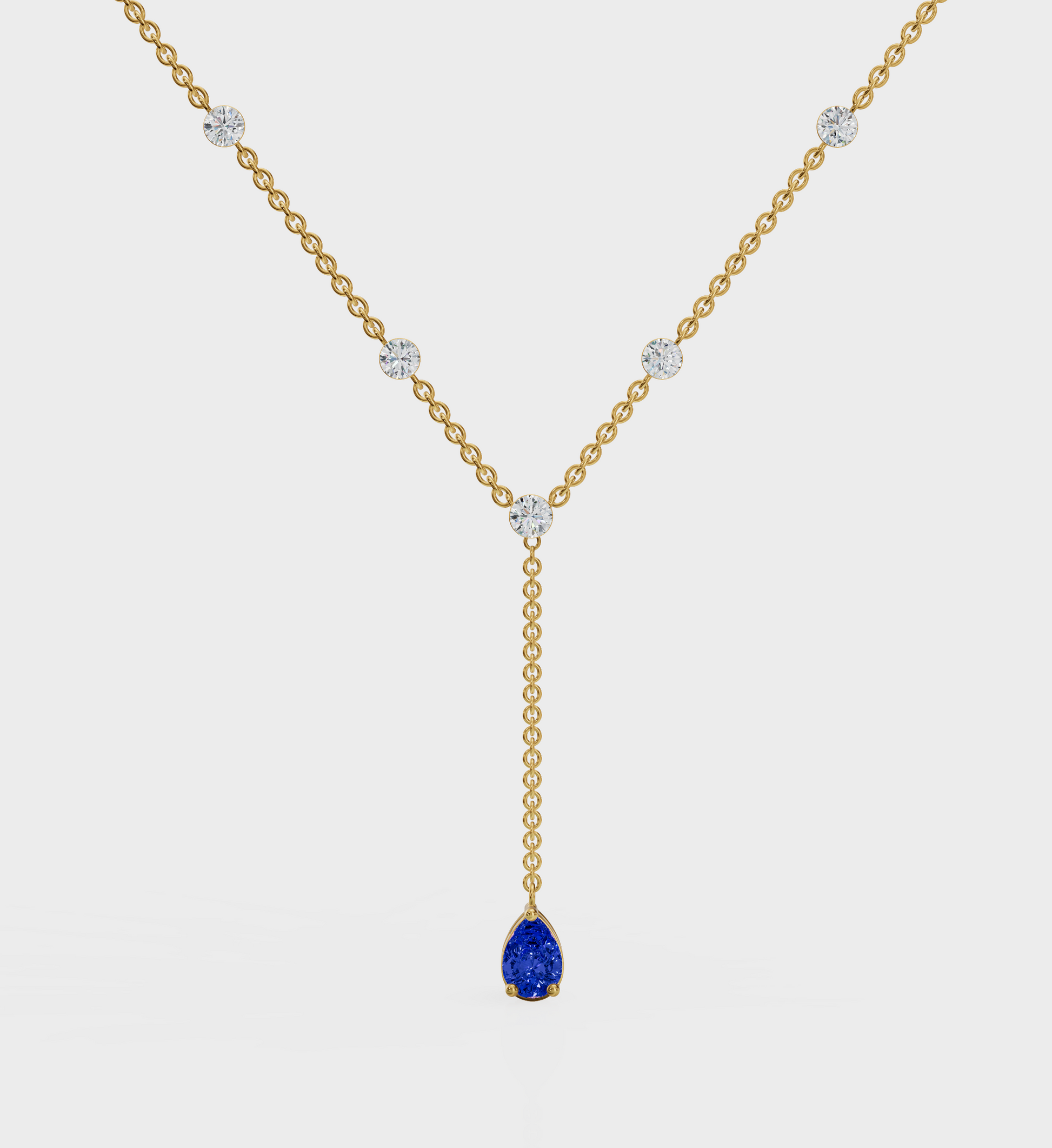 Sapphire Duet Lariat Necklace