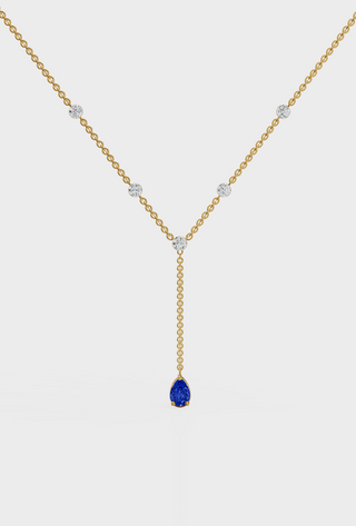 Sapphire Duet Lariat Necklace