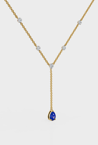 Sapphire Duet Lariat Necklace