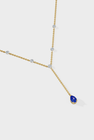 Sapphire Duet Lariat Necklace