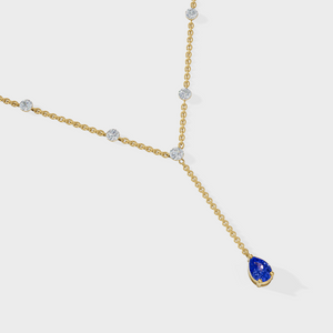 Sapphire Duet Lariat Necklace