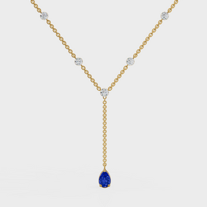 Sapphire Duet Lariat Necklace