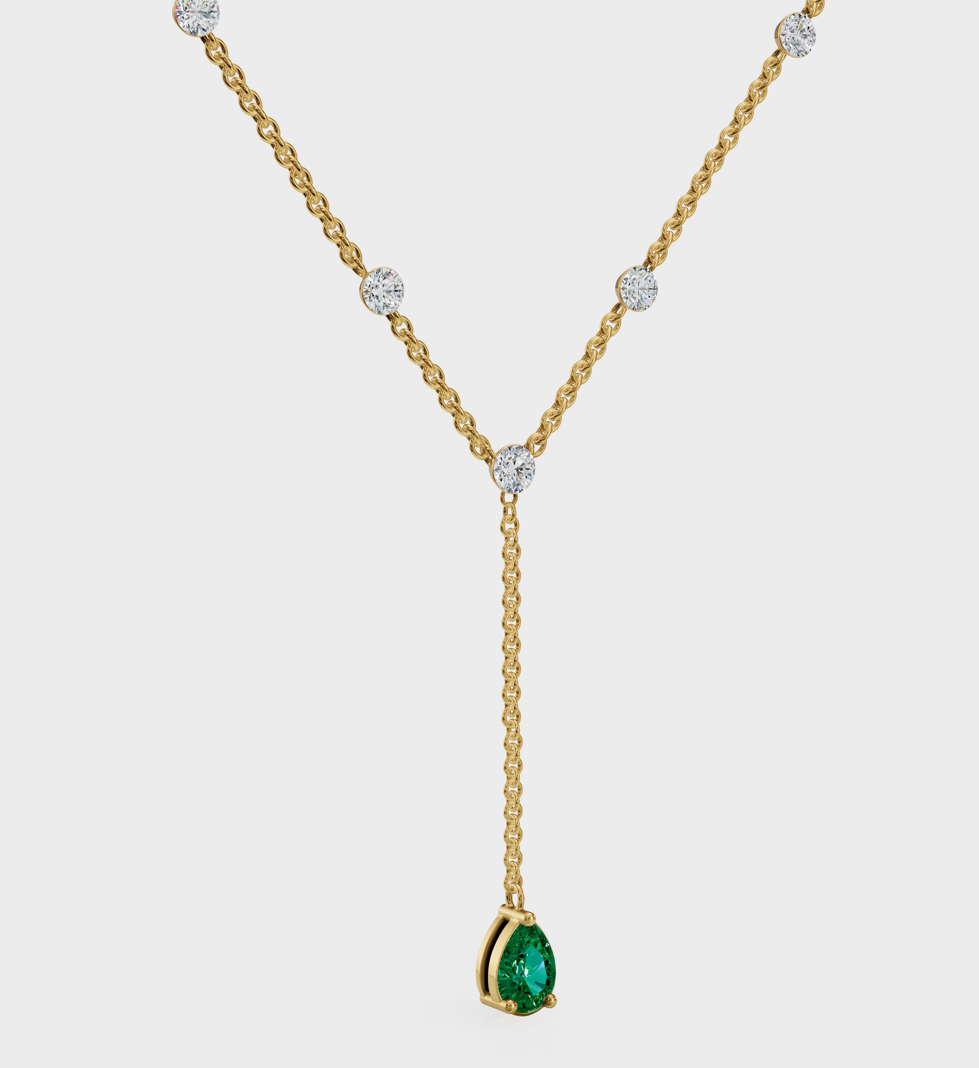 Emerald Duet Lariat Necklace