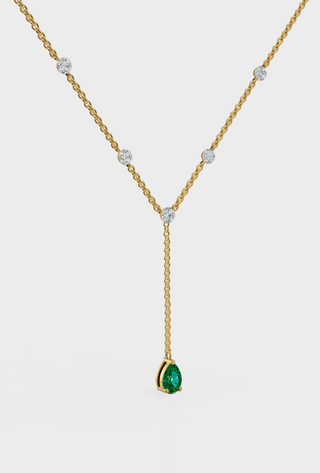 Emerald Duet Lariat Necklace