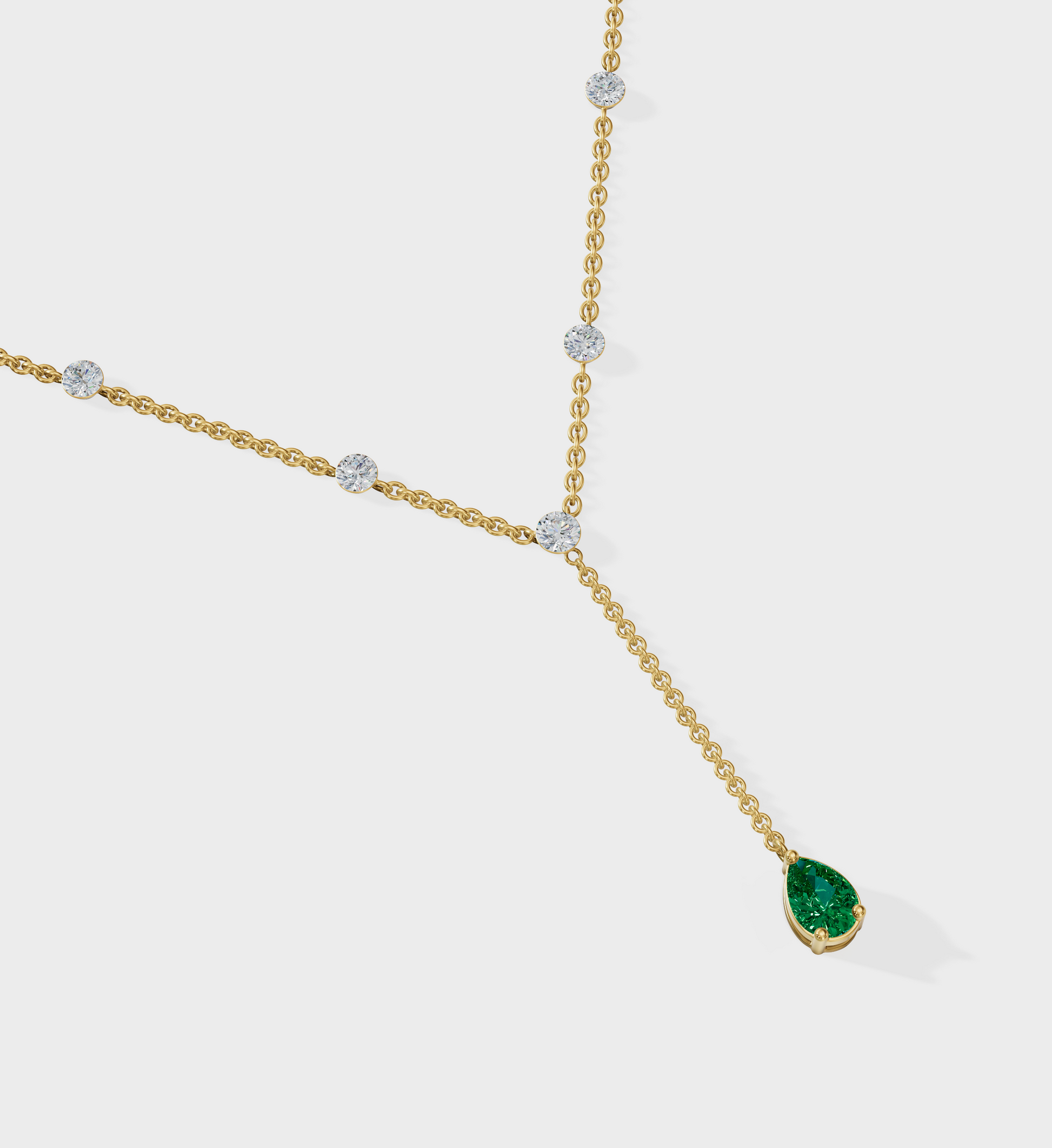 Emerald Duet Lariat Necklace