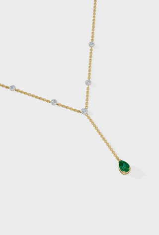 Emerald Duet Lariat Necklace