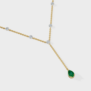 Emerald Duet Lariat Necklace