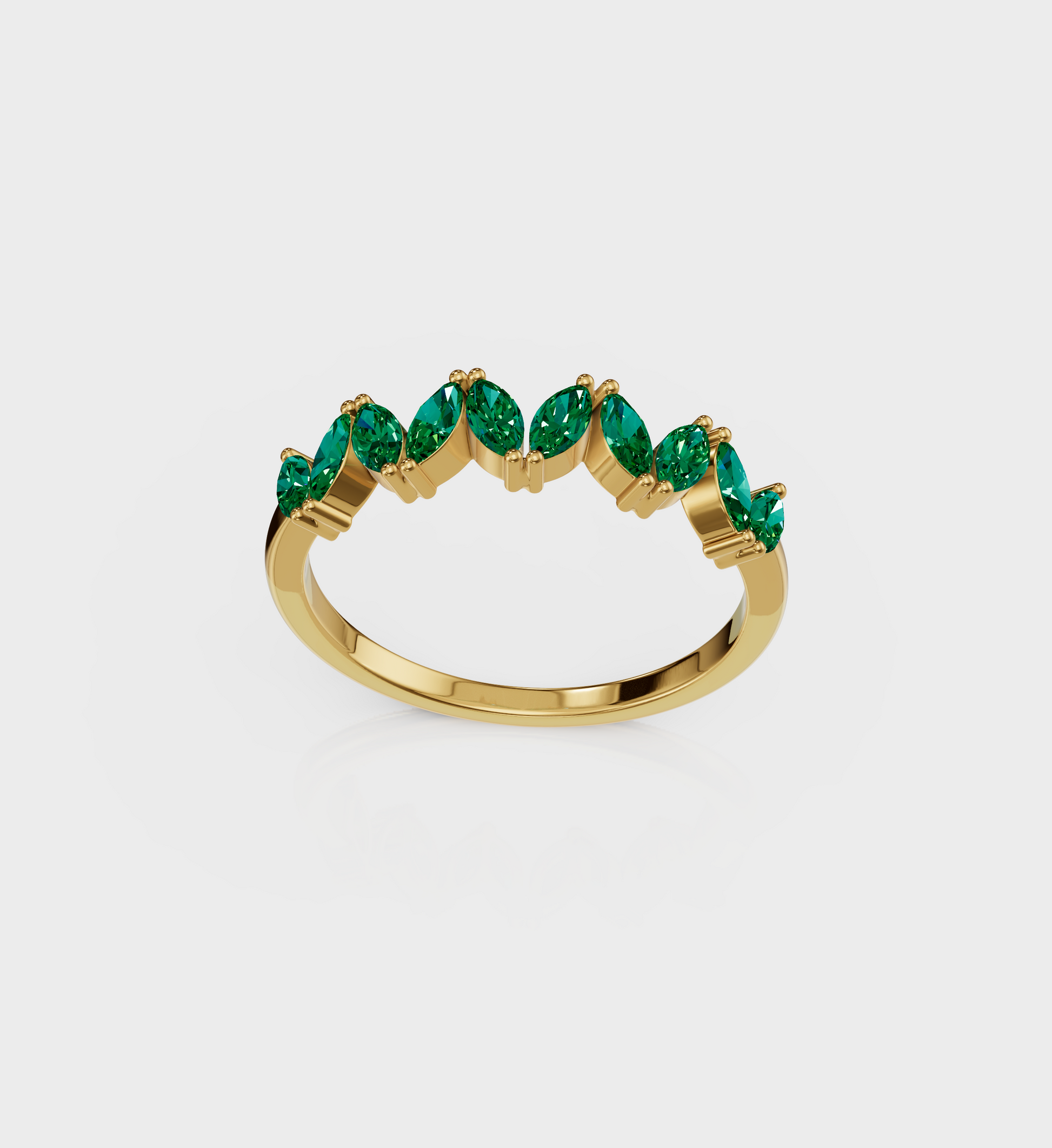 Emerald Marquise Band