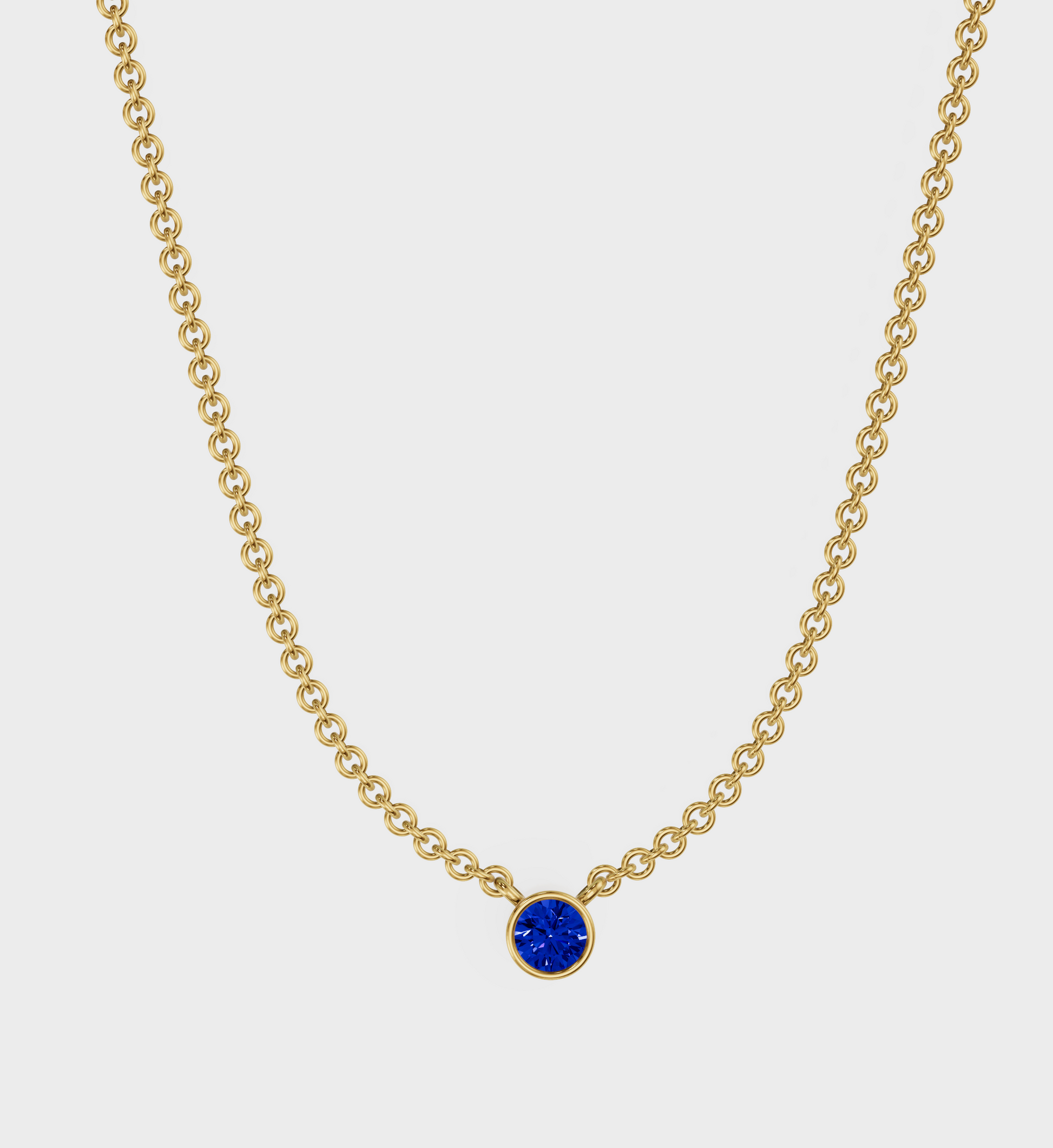 Sapphire Solitaire Necklace