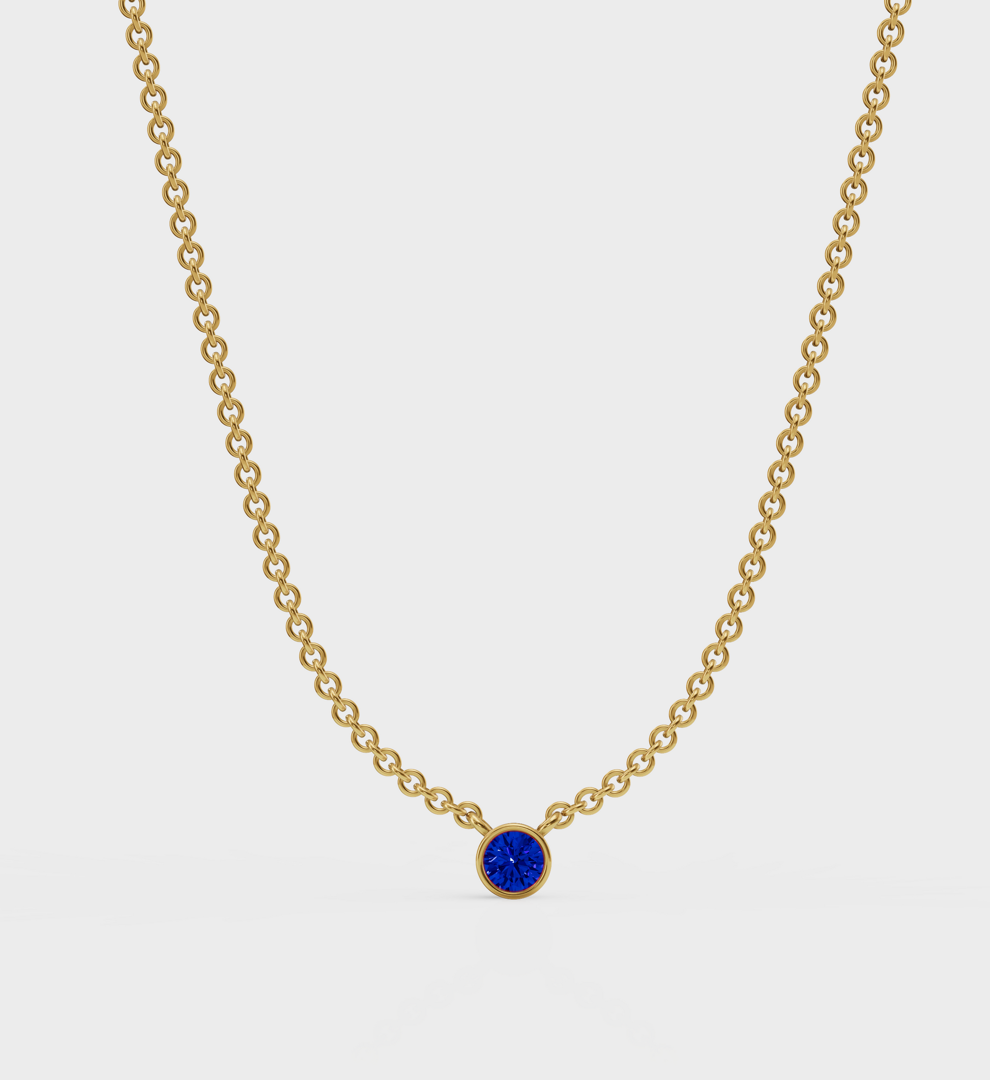 Sapphire Solitaire Necklace