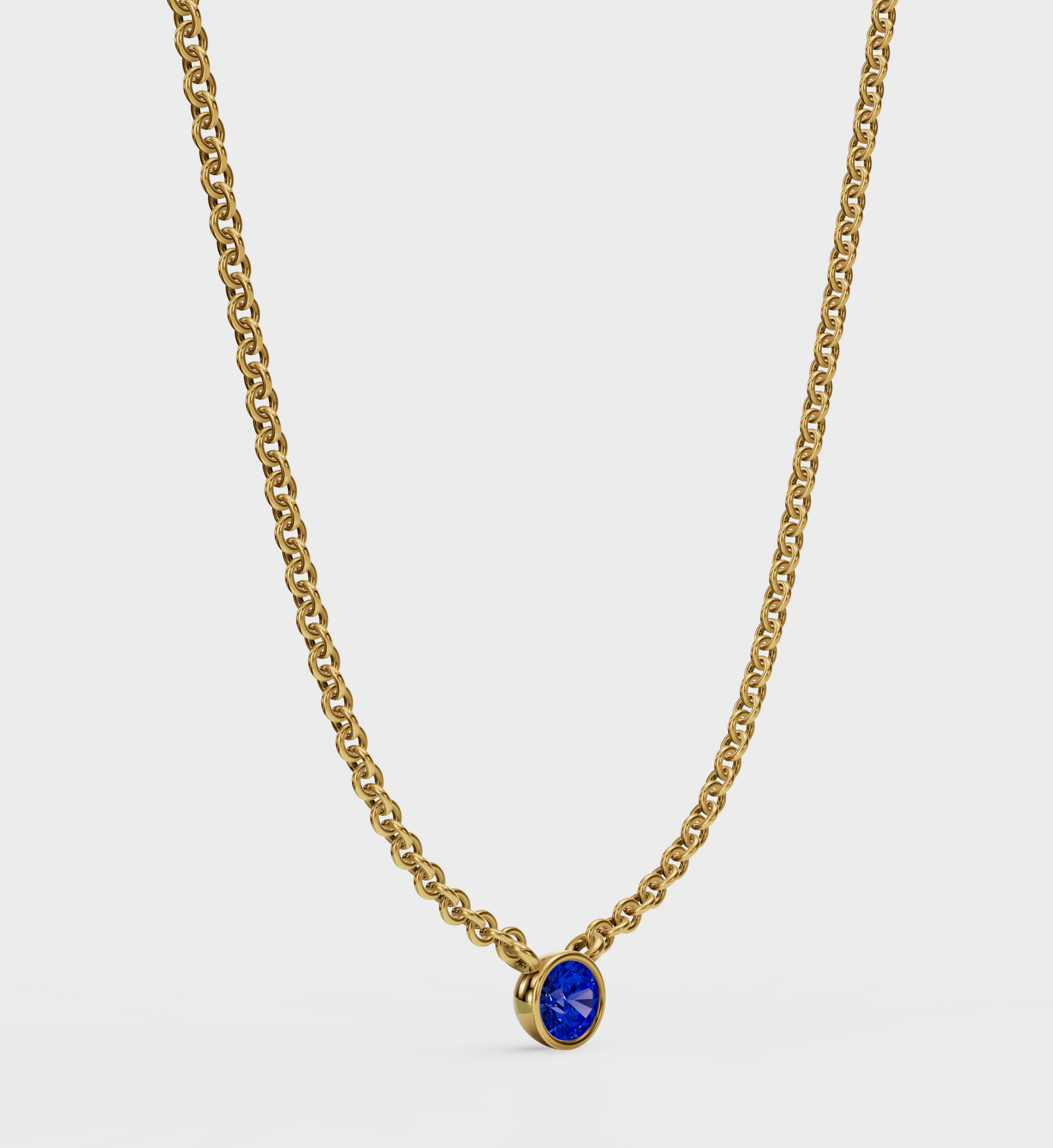 Sapphire Solitaire Necklace