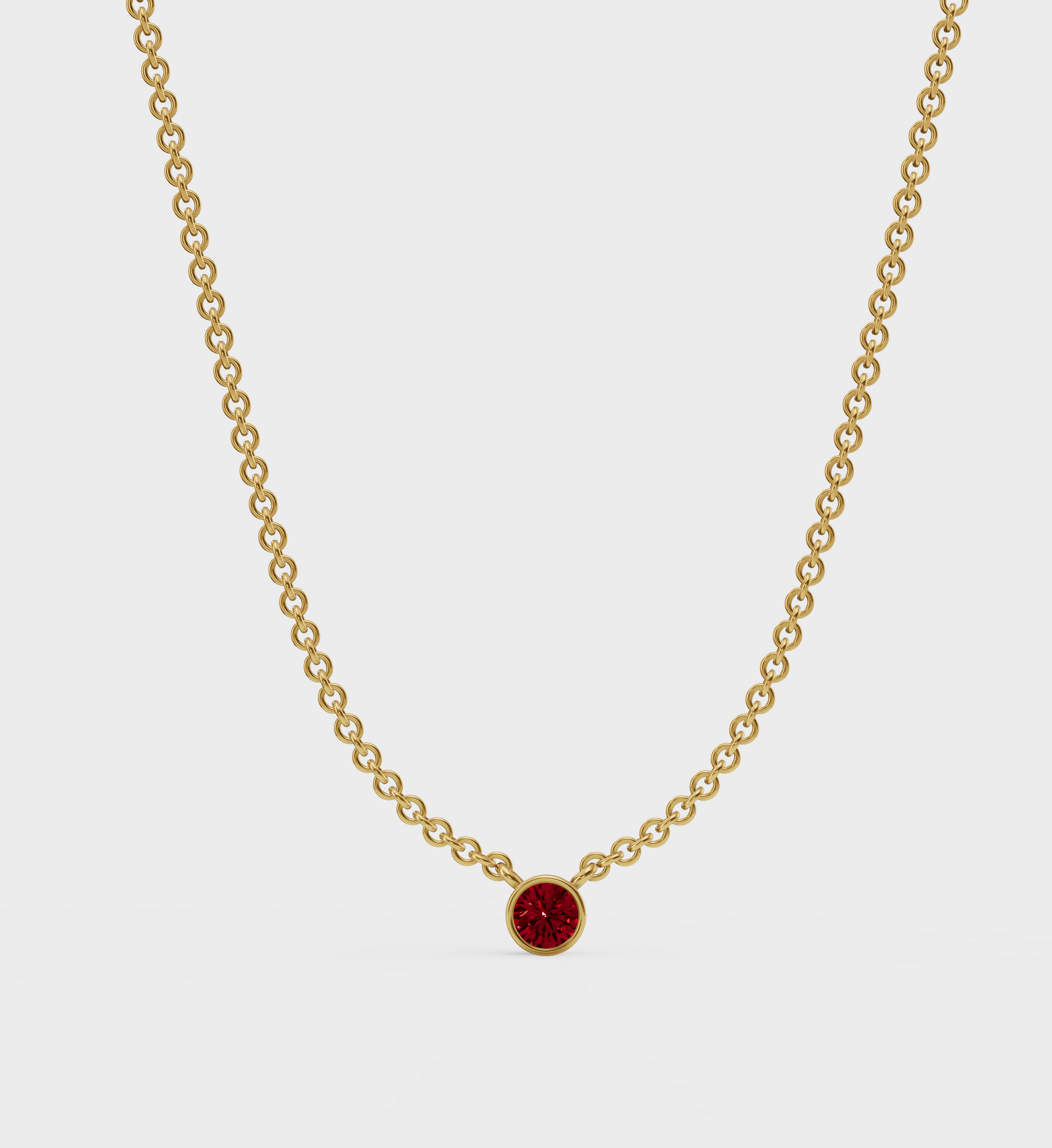 Ruby Solitaire Necklace