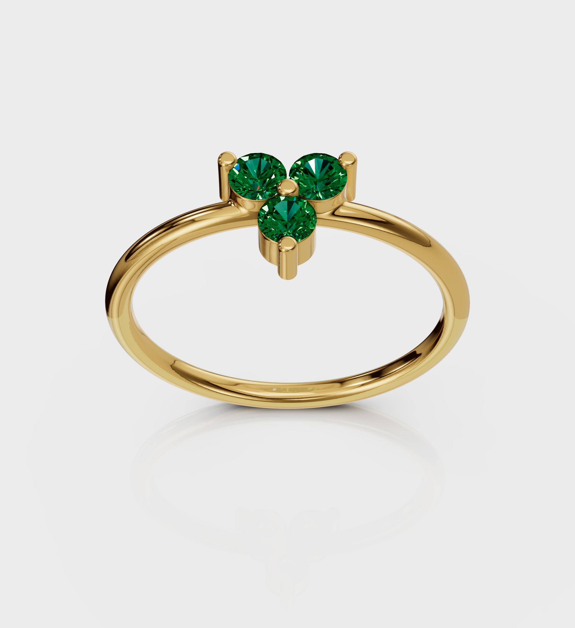 Emerald Trio Ring