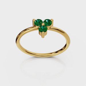 Emerald Trio Ring