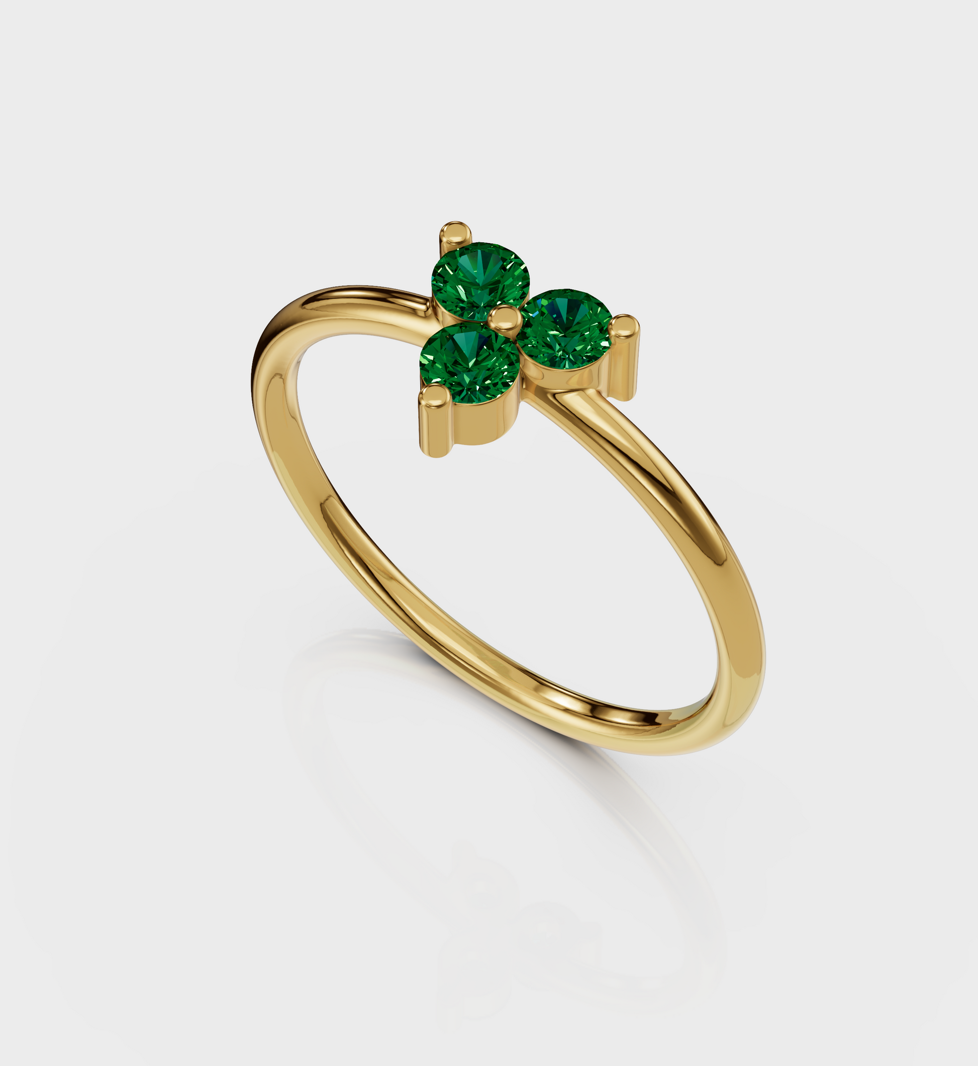 Emerald Trio Ring