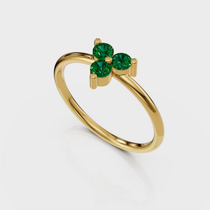 Emerald Trio Ring