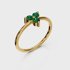 Emerald Trio Ring