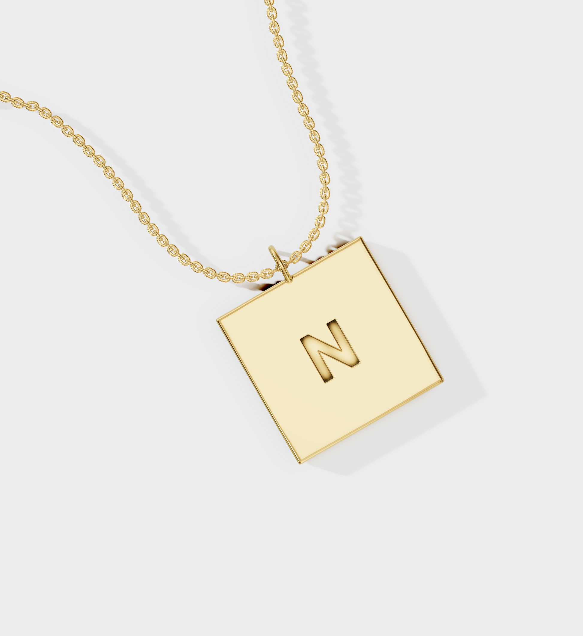 Engraved Square Bar Necklace