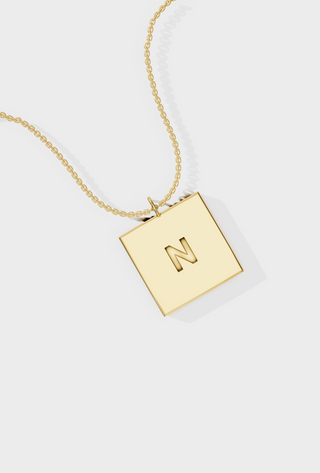 Engraved Square Bar Necklace