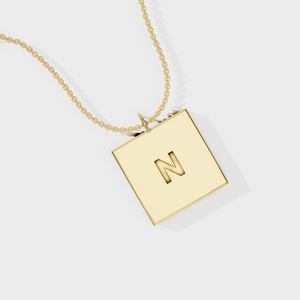 Engraved Square Bar Necklace