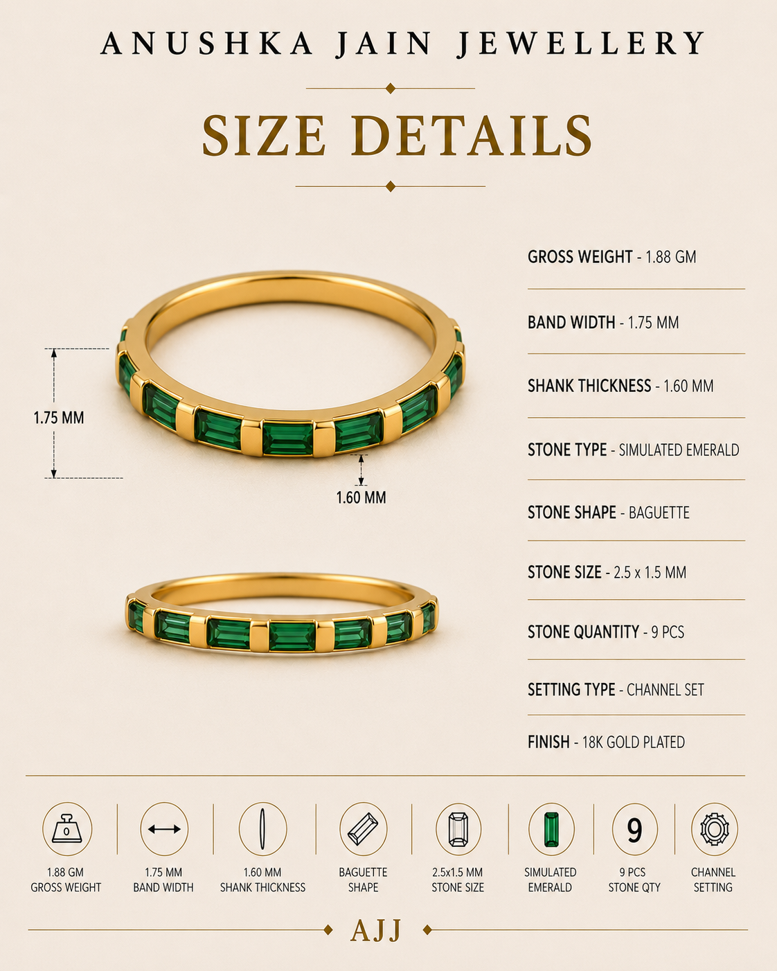 Emerald Baguette Bliss Ring
