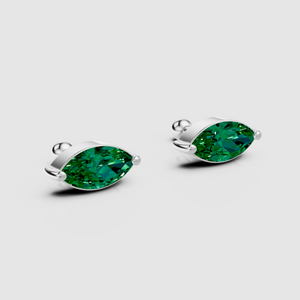 Emerald Marquise Studs