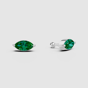 Emerald Marquise Studs