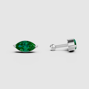 Emerald Marquise Studs