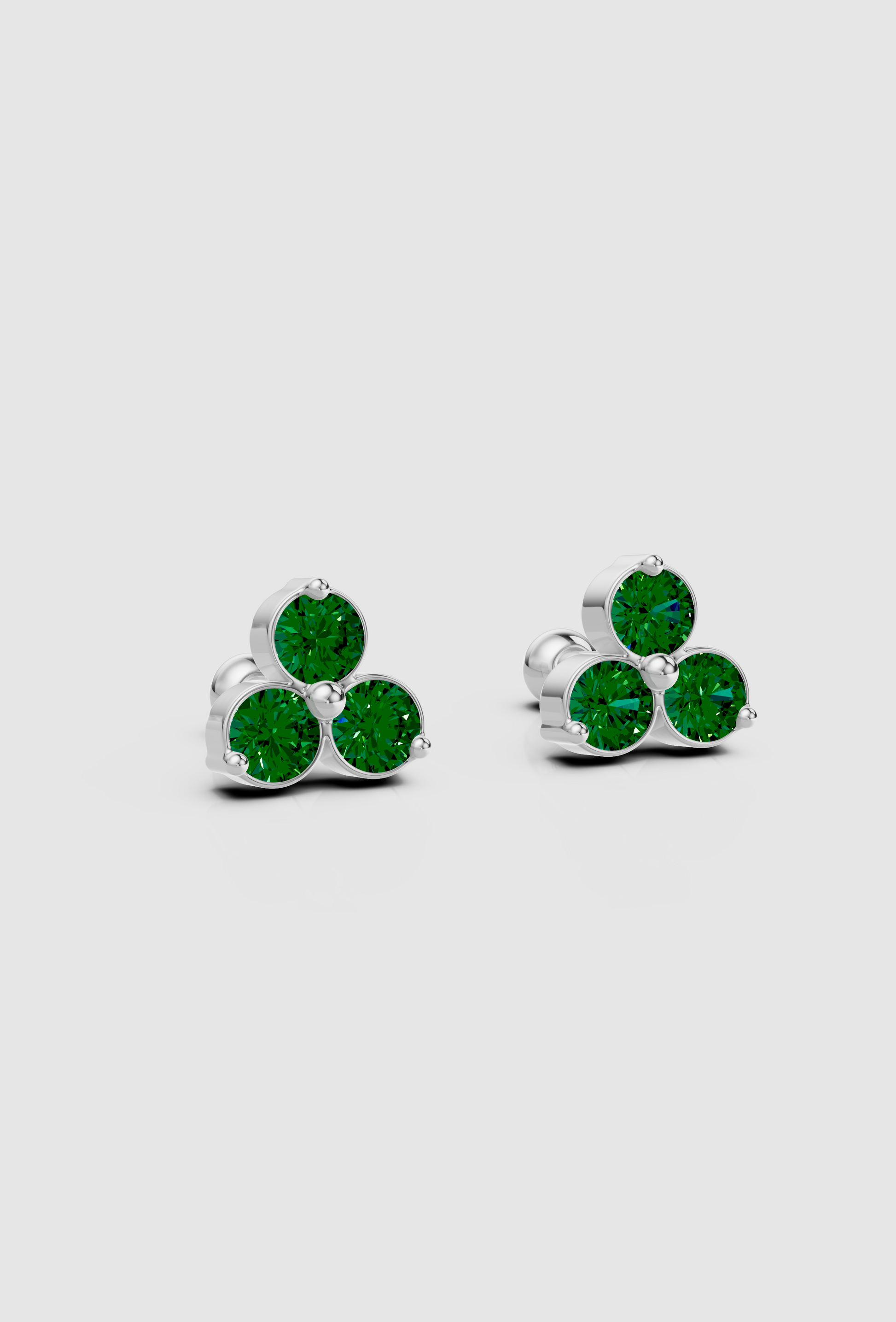 Emerald Trio Studs