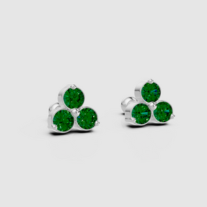 Emerald Trio Studs