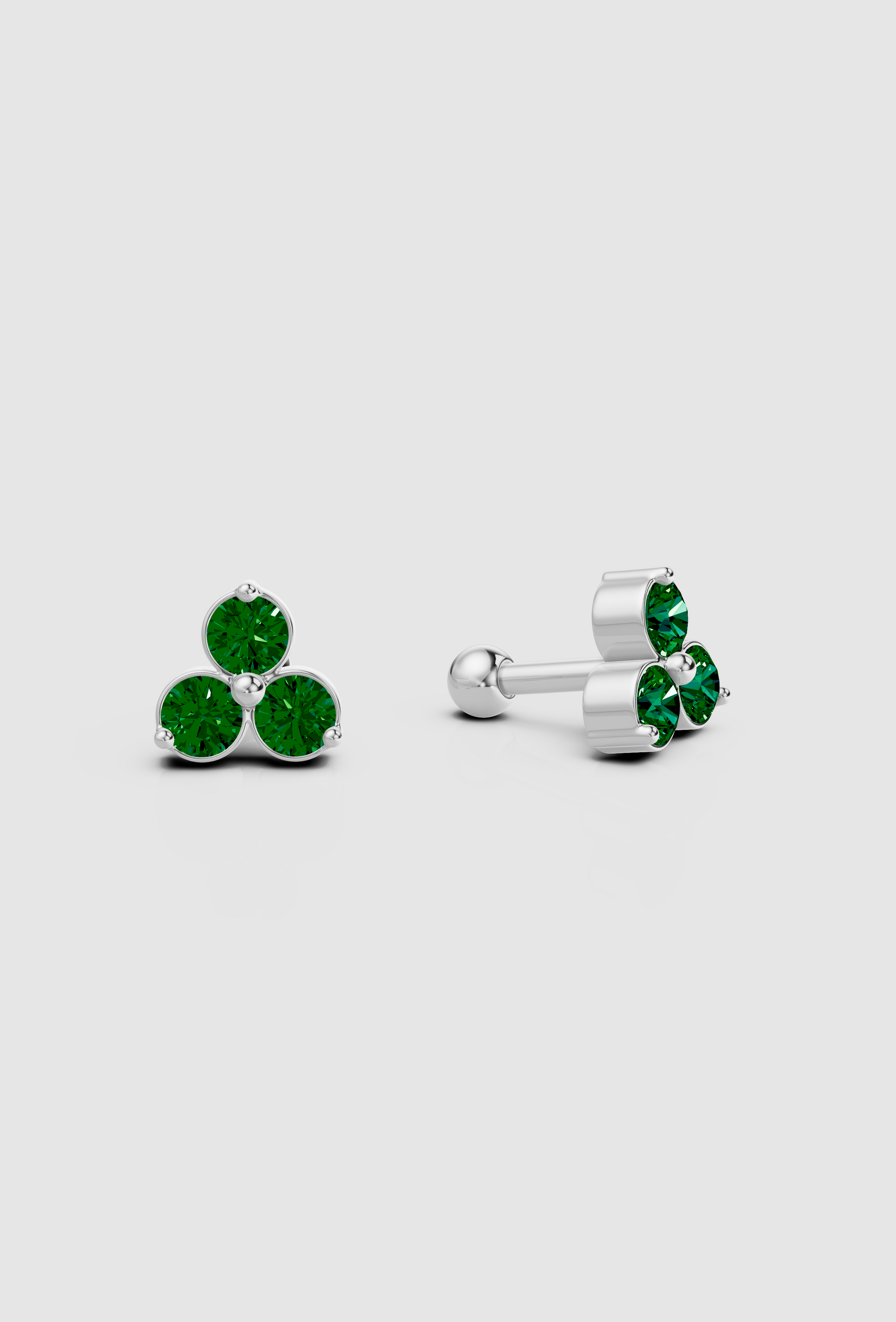 Emerald Trio Studs