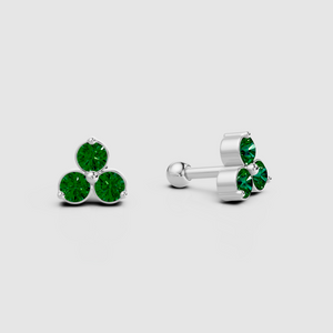 Emerald Trio Studs