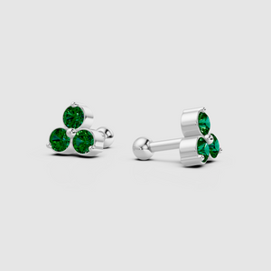 Emerald Trio Studs