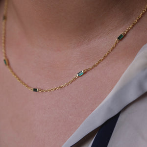 Emerald Baguette Necklace