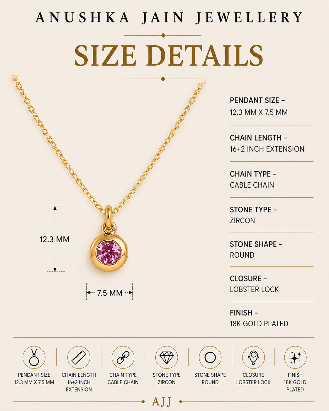 February Birthstone Necklace