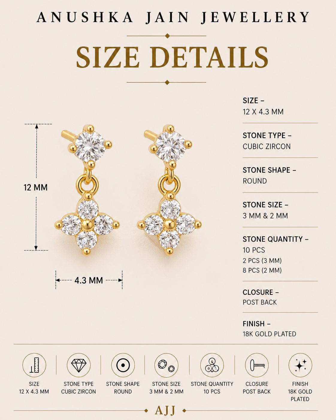 Fleur Drop Stud