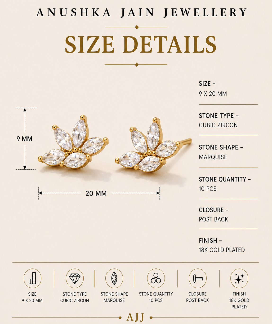 Flora Marquise Studs