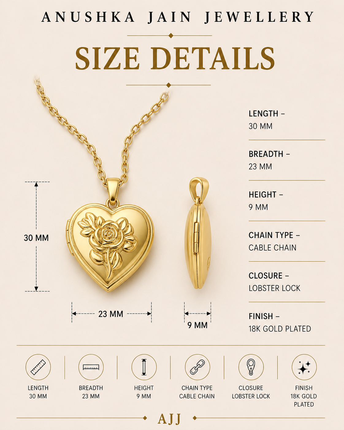 Floral Heart Locket Necklace
