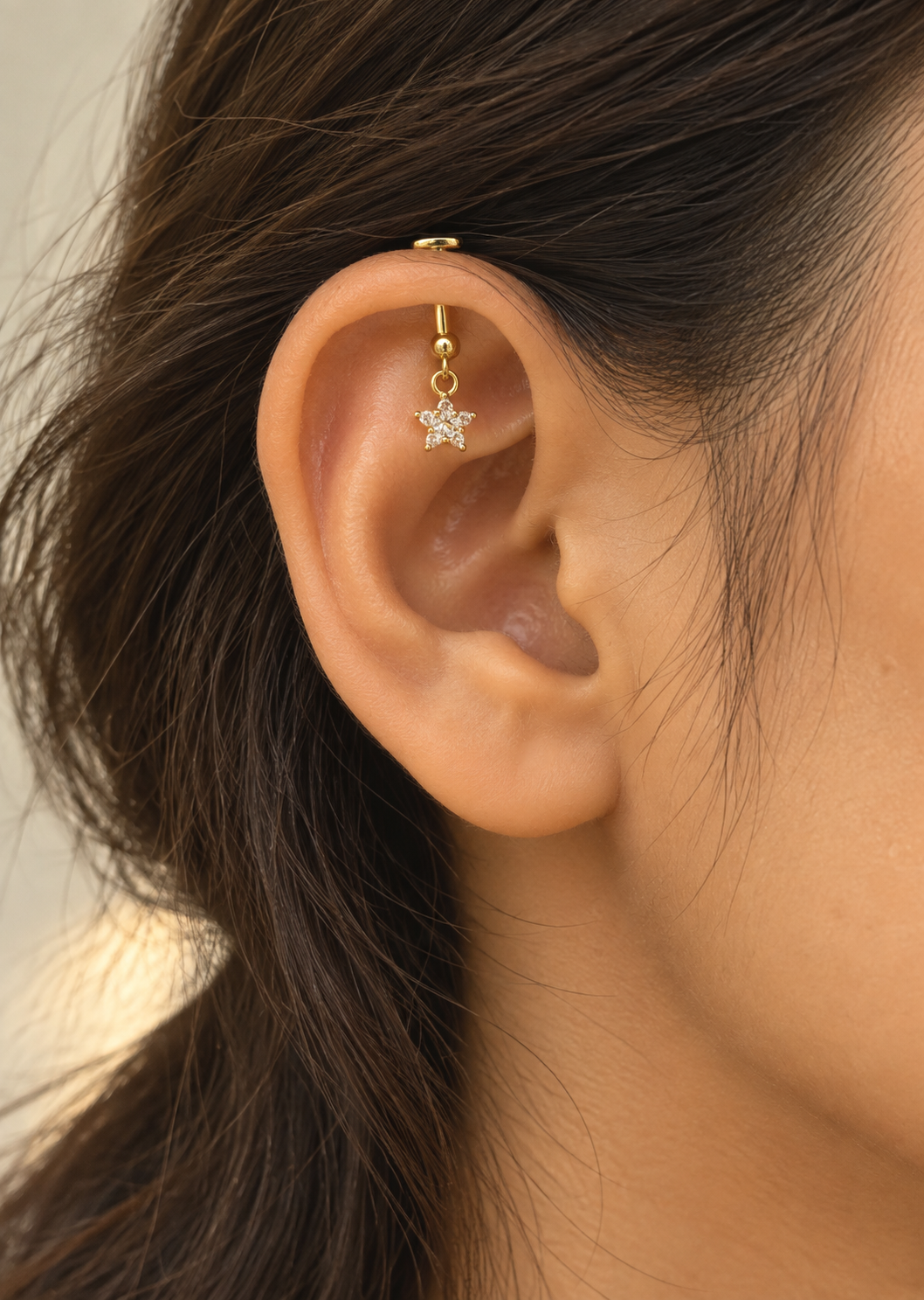 Flower Drop Hanging Stud