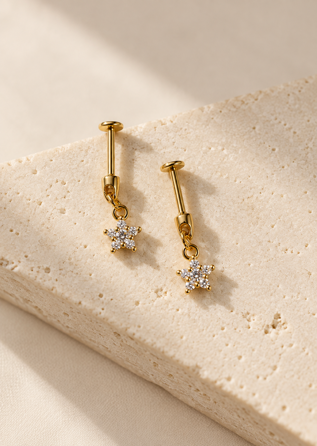 Flower Drop Hanging Stud